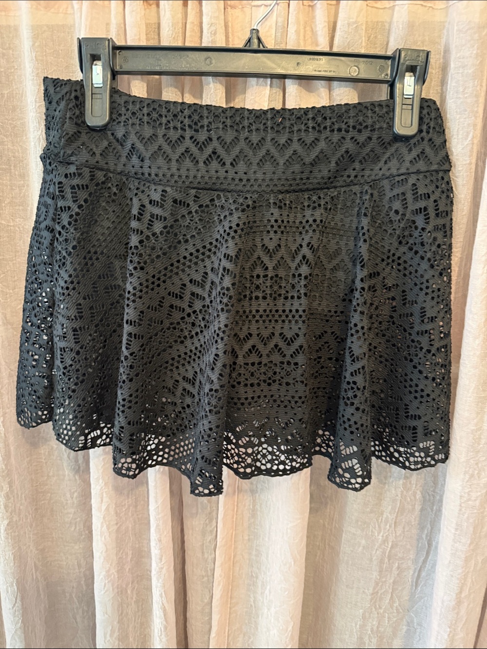Black Crochet Bikini Cover-Up Skirt